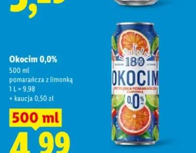 Piwo bezalkoholowe Okocim pomarańcza z limonką