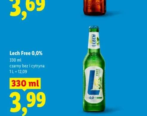 Piwo bezalkoholowe Lech Free czarny bez i cytryna
