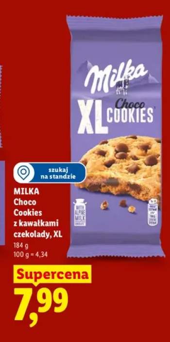 Ciastka Milka Choco Cookies z kawałkami czekolady XL
