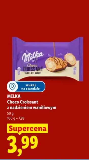 Rogalik Milka Choco Croissant z nadzieniem waniliowym