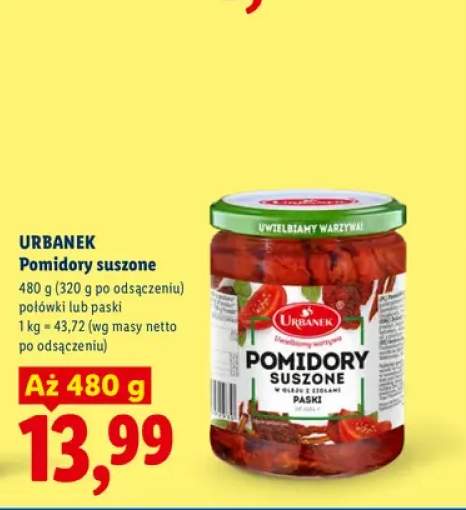 Pomidory suszone połówki Urbanek +1 wariant