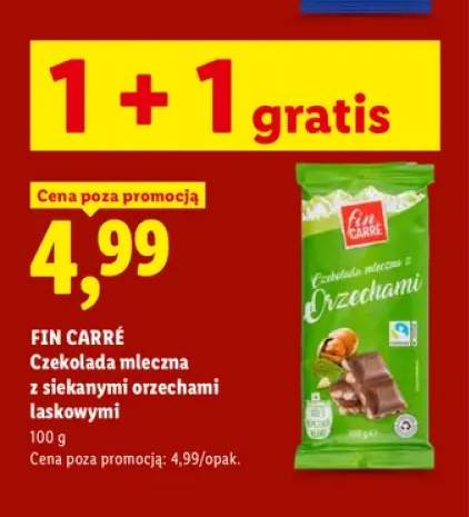 Czekolada mleczna z siekanymi orzechami laskowymi Fin Carré