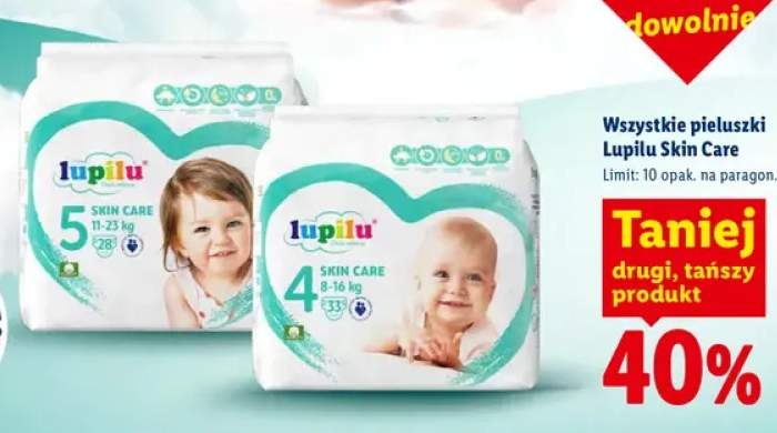Pieluszki Lupilu Skin Care +1 wariant