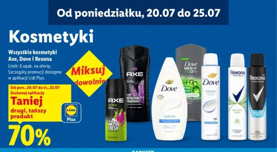 Kosmetyki Axe, Dove i Rexona +7 wariantów