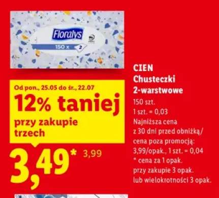 Chusteczki 2-warstwowe Cien
