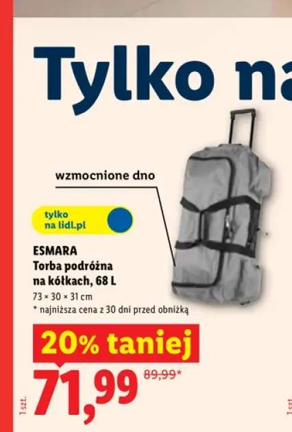 Torba podróżna na kółkach Esmara 68 l
