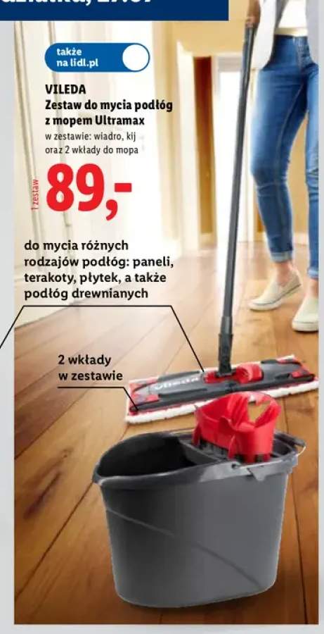 Zestaw do mycia podłóg z mopem Vileda Ultramax