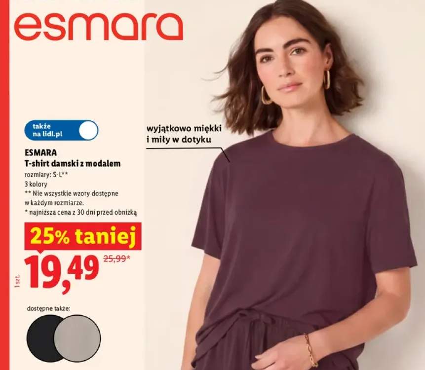 T-shirt damski z modalem Esmara