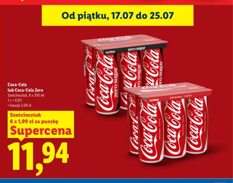 Napój gazowany Coca-Cola 6-pak +1 wariant