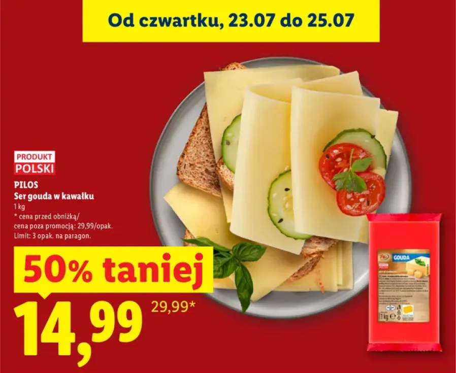 Ser gouda w kawałku Pilos