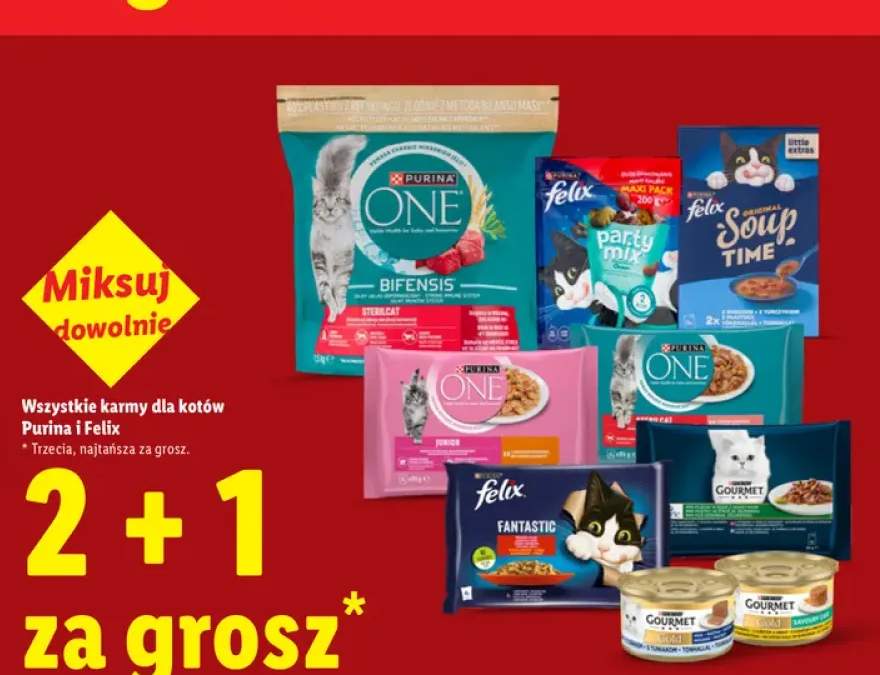 Karmy dla kotów Purina i Felix +5 wariantów