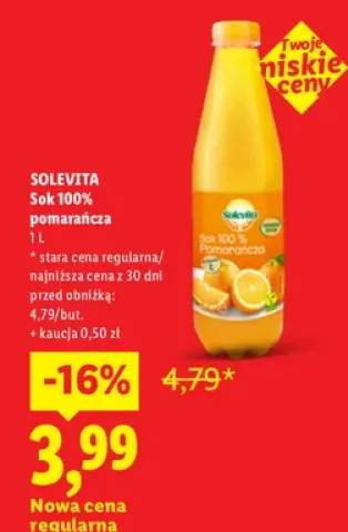 Sok 100% pomarańcza Solevita