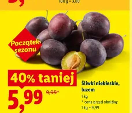 Śliwki niebieskie luzem Ryneczek Lidla