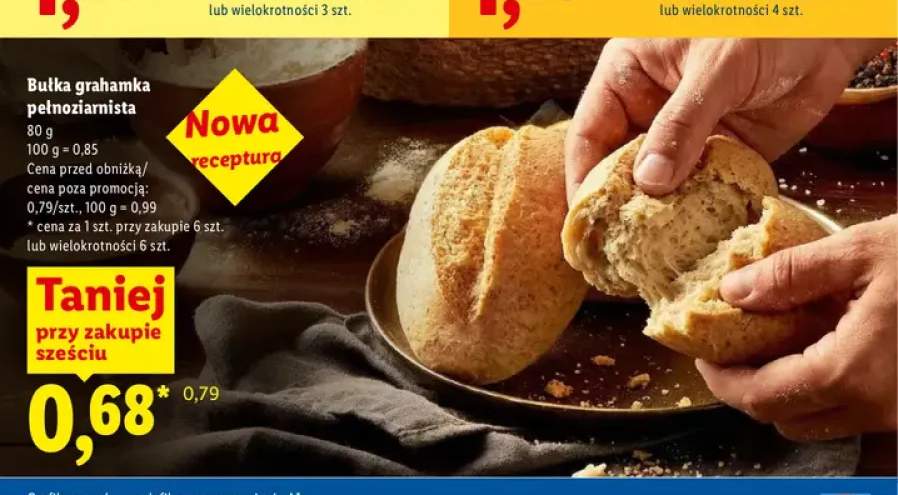 Bułka grahamka pełnoziarnista