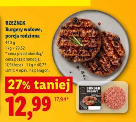 Burgery wołowe porcja rodzinna Rzeźnik