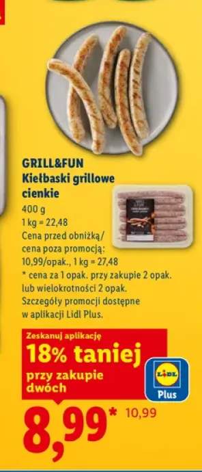 Kiełbaski grillowe cienkie Grill&Fun