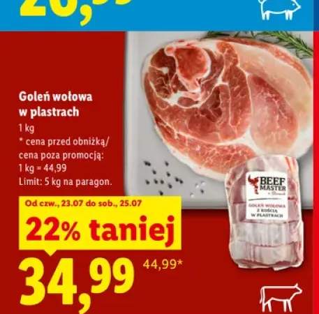 Goleń wołowa w plastrach Beef Master