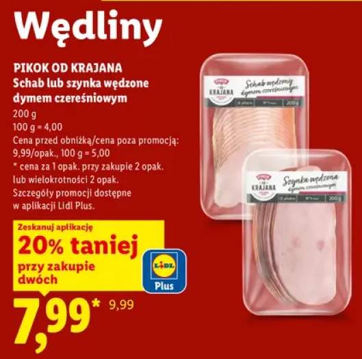 Szynka wędzona dymem czereśniowym Pikok +1 wariant