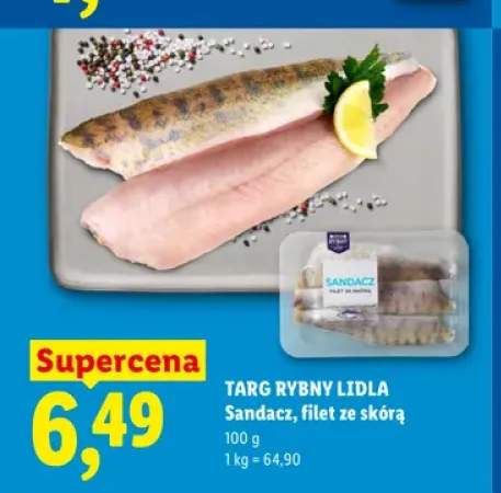 Sandacz filet ze skórą Targ Rybny Lidla