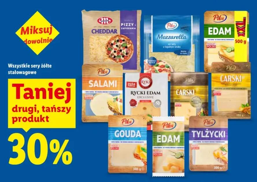 Ser tarty Cheddar Mlekpol +8 wariantów