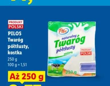 Twaróg półtłusty kostka Pilos