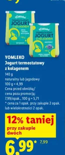 Jogurt termostatowy z kolagenem naturalny Yomleko +1 wariant