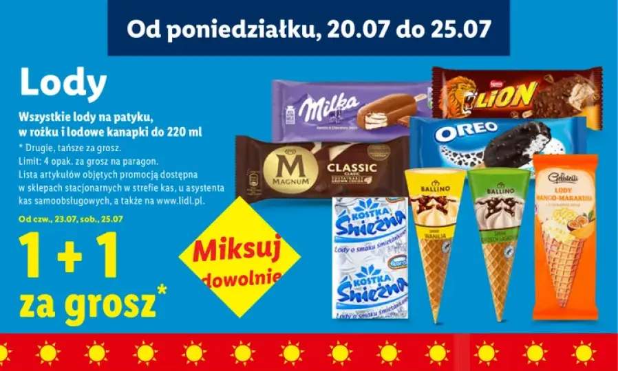 Lody na patyku Lion +5 wariantów