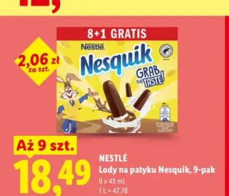 Lody na patyku Nesquik Nestlé 9-pak