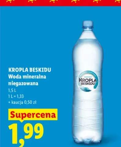 Woda mineralna niegazowana Kropla Beskidu