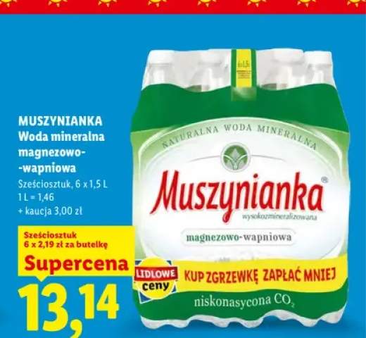 Woda mineralna magnezowo-wapniowa Muszynianka 6-pak