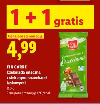 Czekolada mleczna z siekanymi orzechami laskowymi Fin Carré