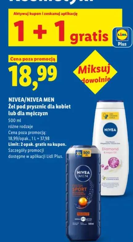 Żel pod prysznic dla kobiet Nivea Diamond & Argon Oil +1 wariant