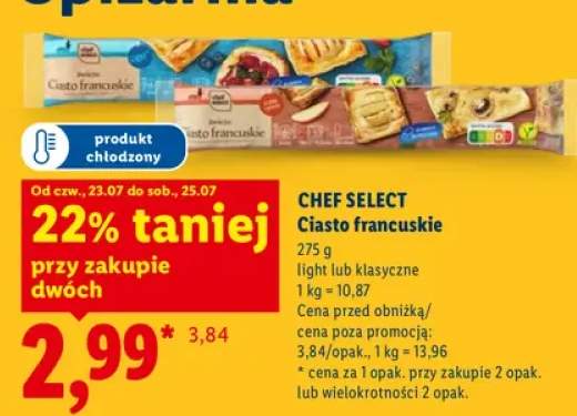 Ciasto francuskie light Chef Select +1 wariant