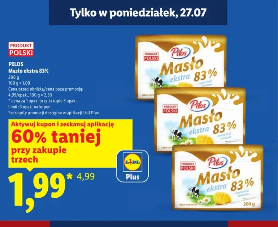Masło ekstra Pilos 83%