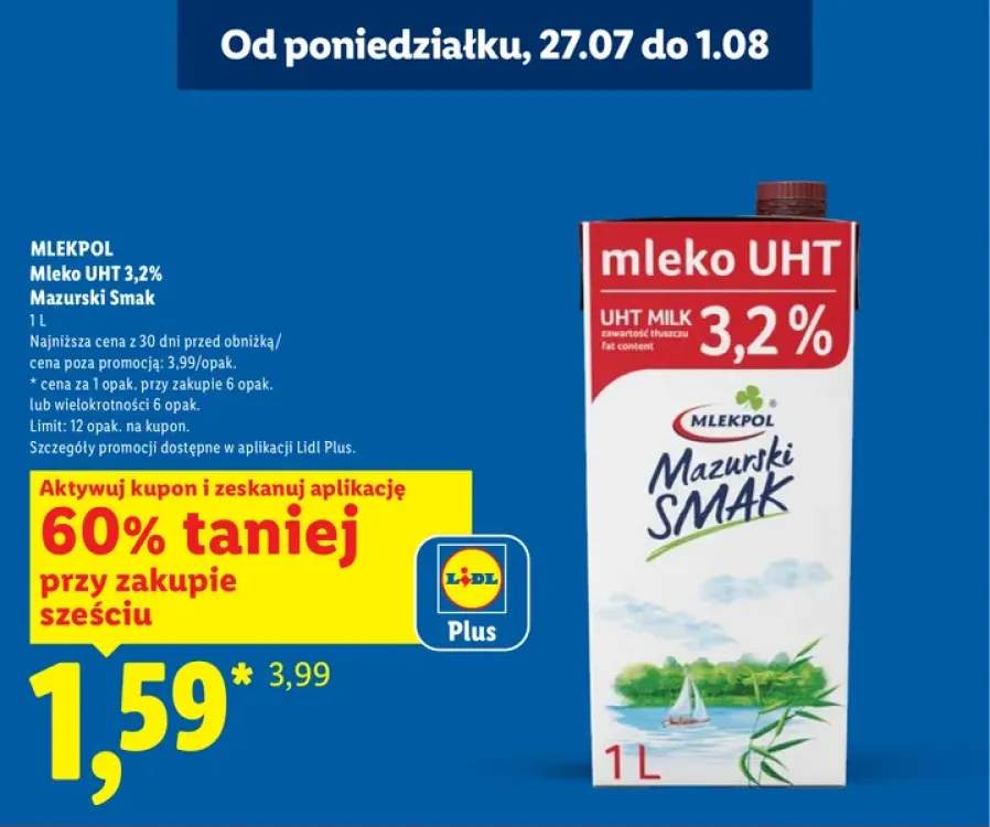 Mleko UHT 3,2% Mlekpol Mazurski Smak