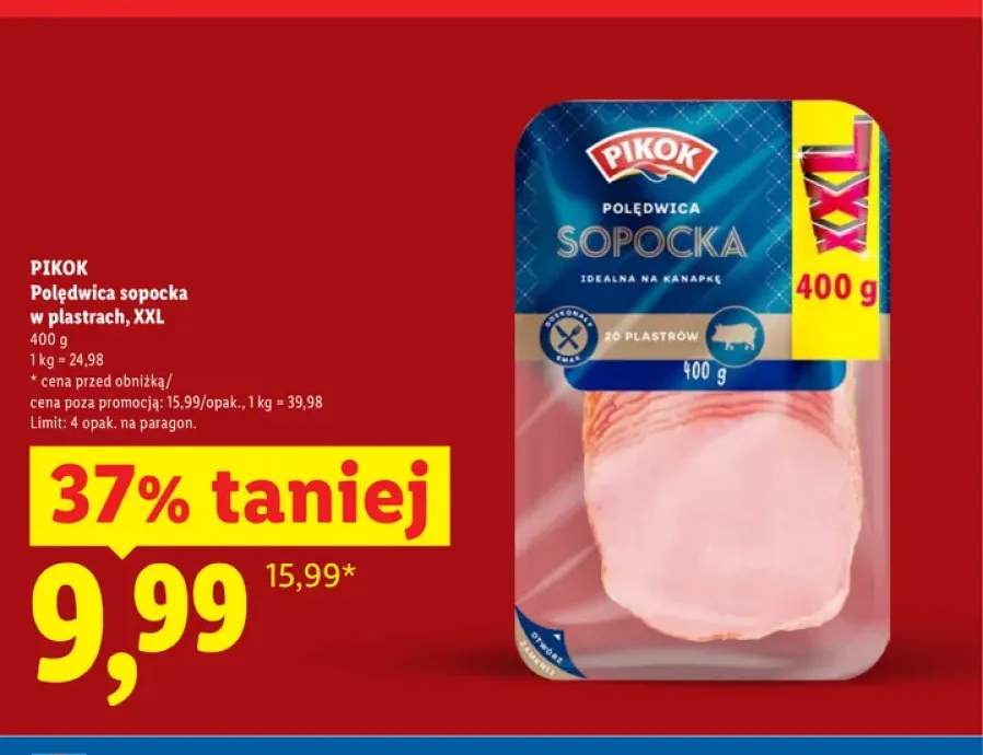 Polędwica sopocka w plastrach Pikok XXL