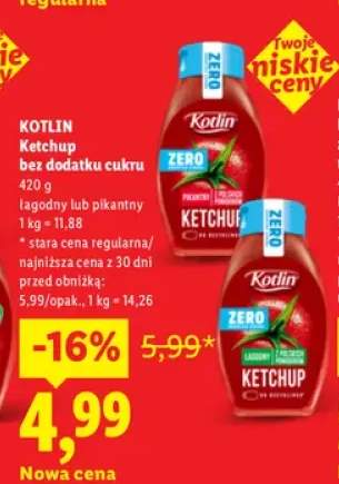 Ketchup bez dodatku cukru łagodny Kotlin +1 wariant