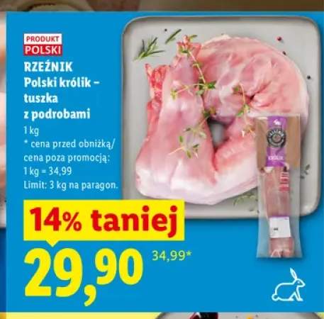 Tuszka królika z podrobami Rzeźnik