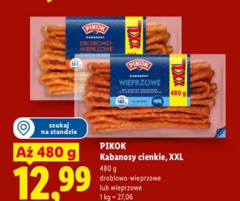 Kabanosy cienkie drobiowo-wieprzowe XXL Pikok +1 wariant