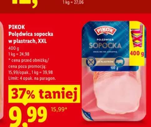 Polędwica sopocka w plastrach XXL Pikok