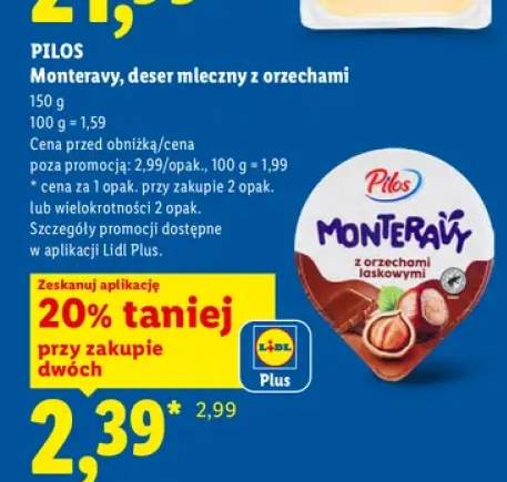 Deser mleczny z orzechami laskowymi Pilos Monteravy