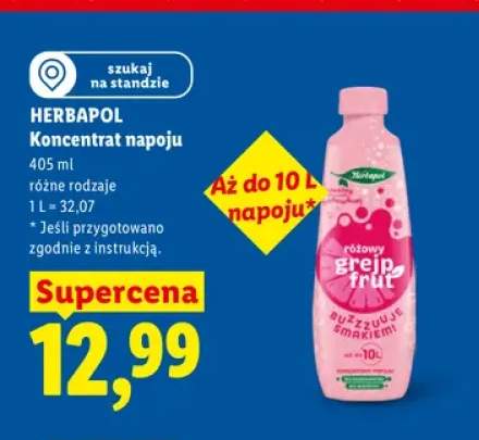 Koncentrat napoju Herbapol różowy grejpfrut