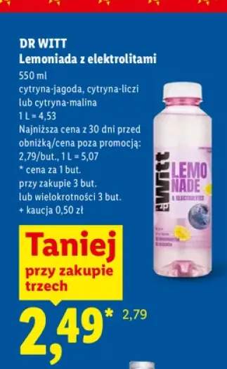 Lemoniada z elektrolitami cytryna-jagoda Dr Witt +2 warianty