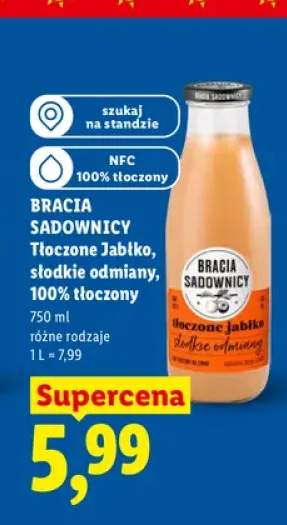 Sok Tłoczone Jabłko słodkie odmiany Bracia Sadownicy