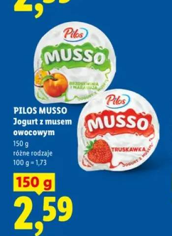 Jogurt z musem owocowym brzoskwinia marakuja Pilos Musso +1 wariant