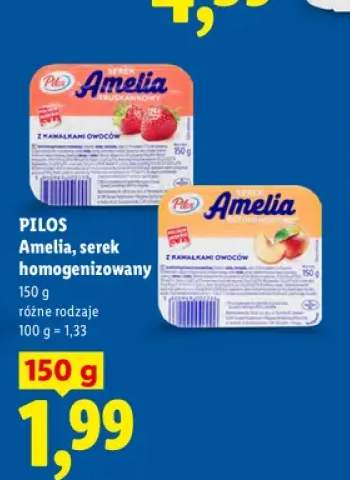 Serek homogenizowany truskawkowy Pilos Amelia +1 wariant