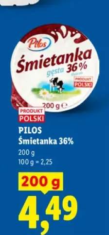 Śmietanka 36% gęsta Pilos