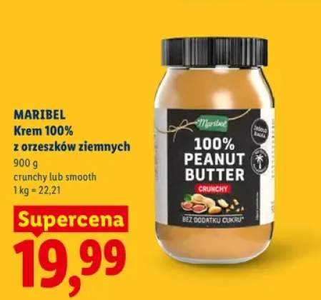Krem 100% z orzeszków ziemnych Maribel crunchy +1 wariant