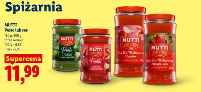 Pesto z bazylią Mutti +2 warianty