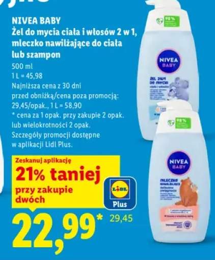 Żel do mycia ciała i włosów 2w1 Nivea Baby +2 warianty